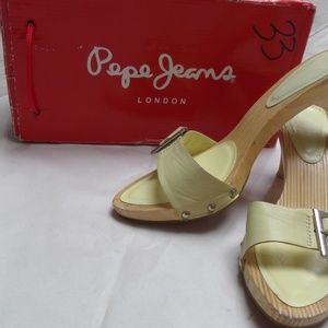 PEPE  JEANS  women wood sandals  in size: 6